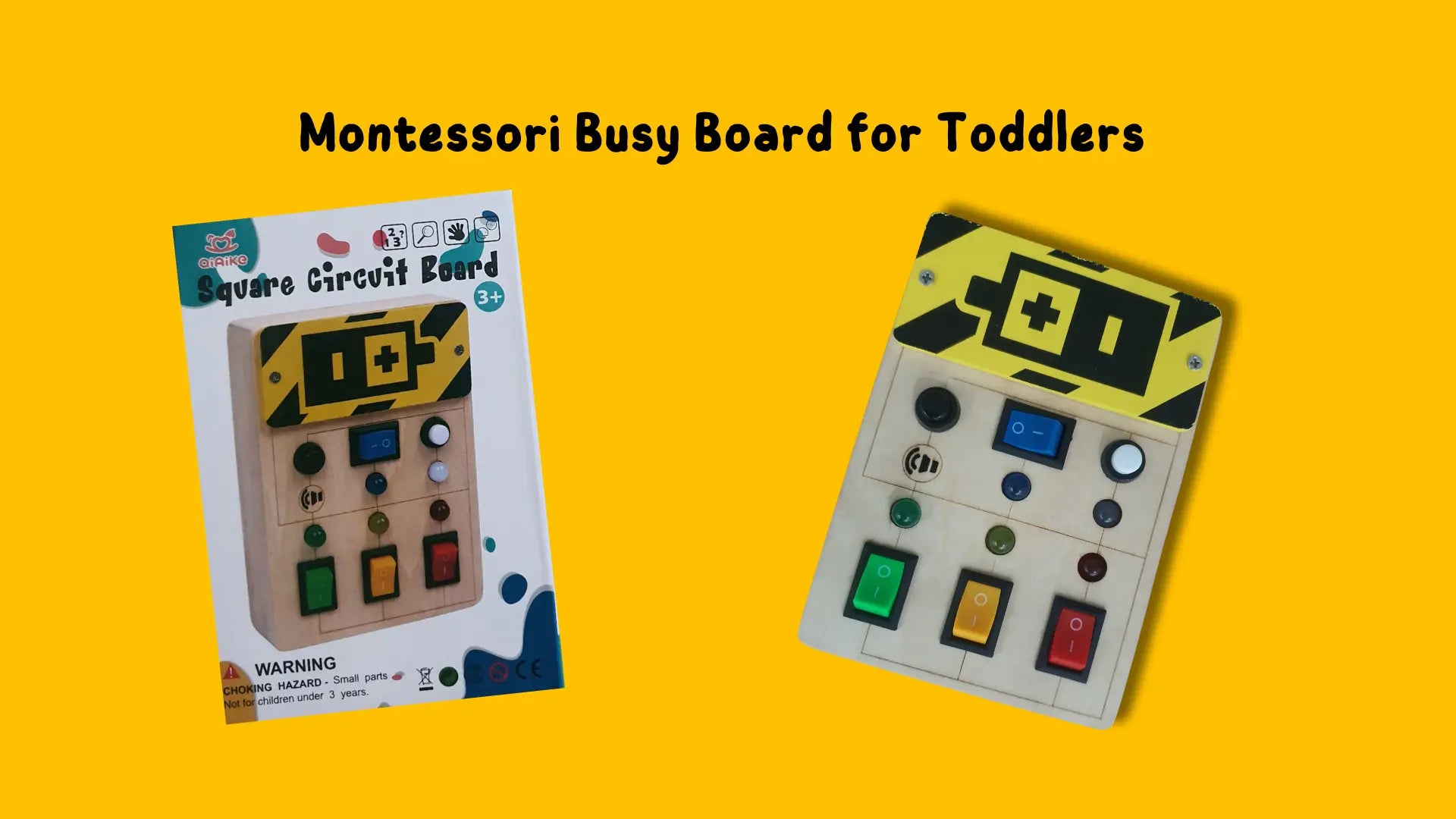 Montessori Busy Board for Toddlers with LED Light Up Switch