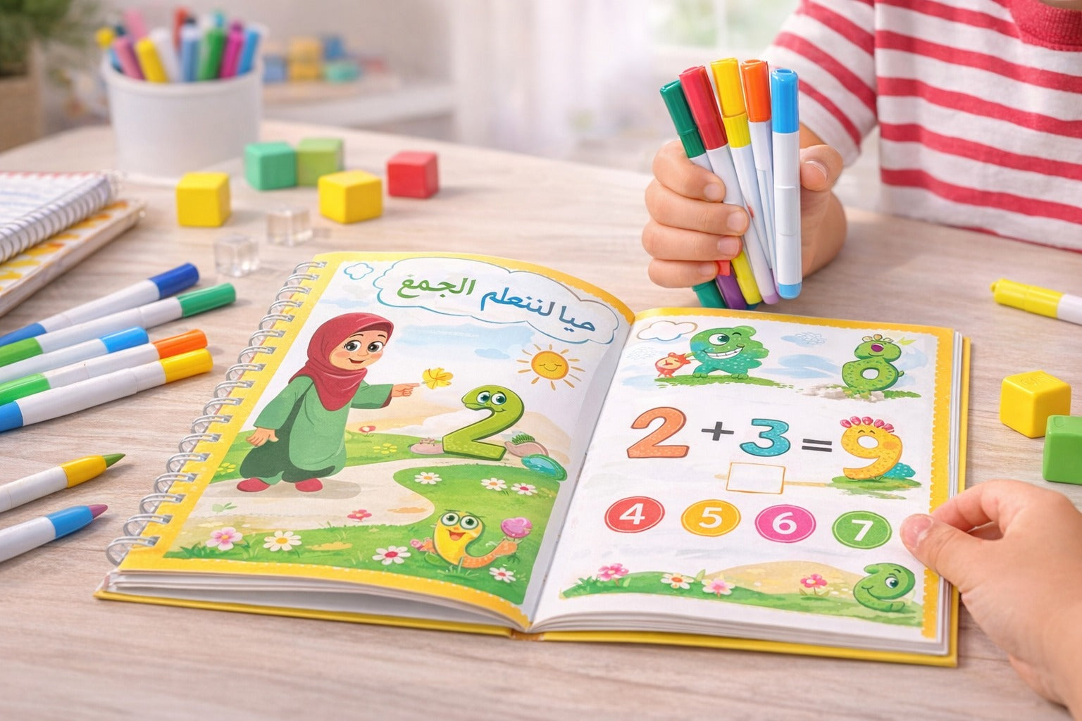 Magic Ink Arabic Copybooks for Kids Reusable Handwriting Workbooks for Preschools (4 Books with Pens)