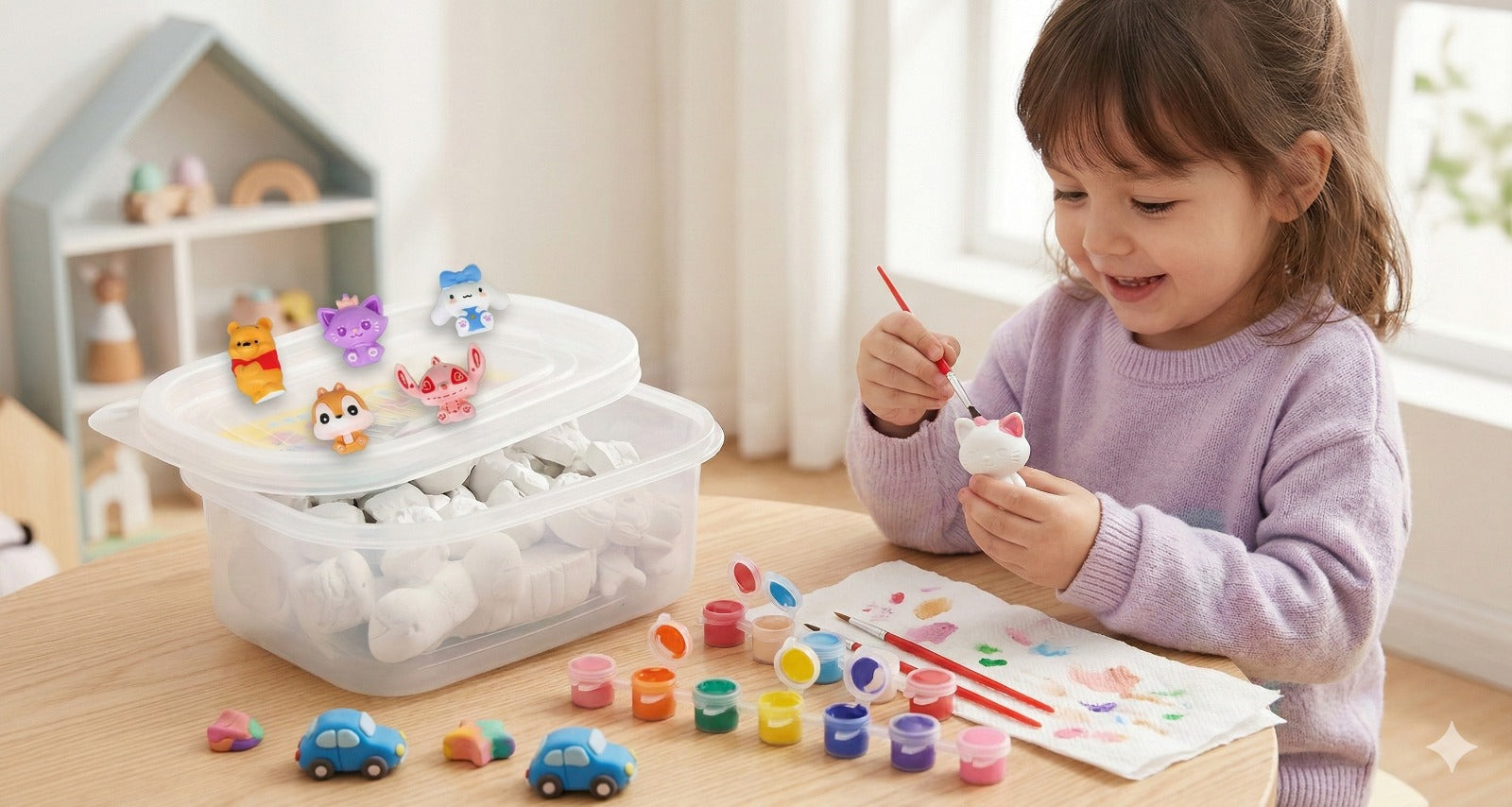 gypsum pieces for coloring ( 2 pieces 3 colors)