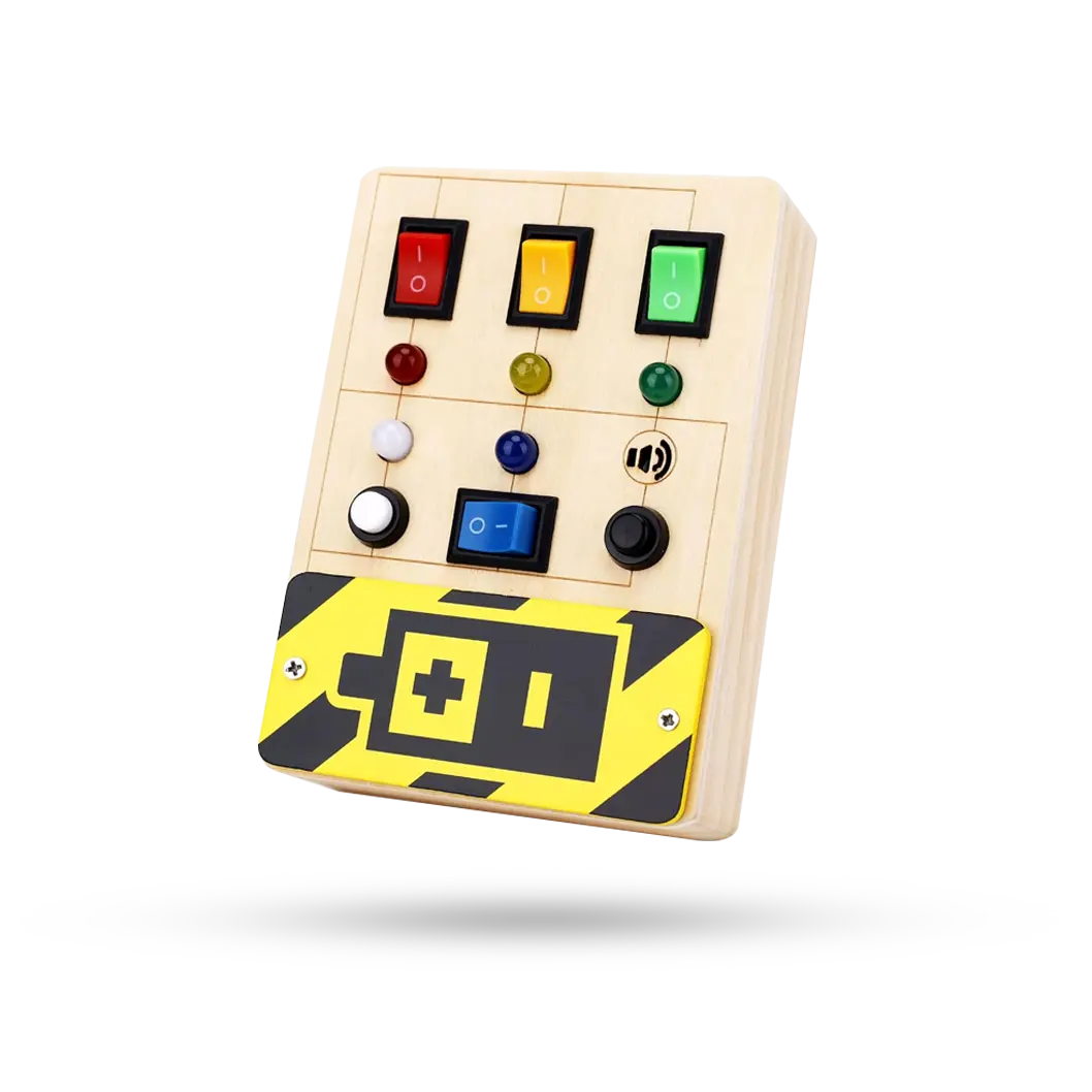 Montessori Busy Board for Toddlers with LED Light Up Switch