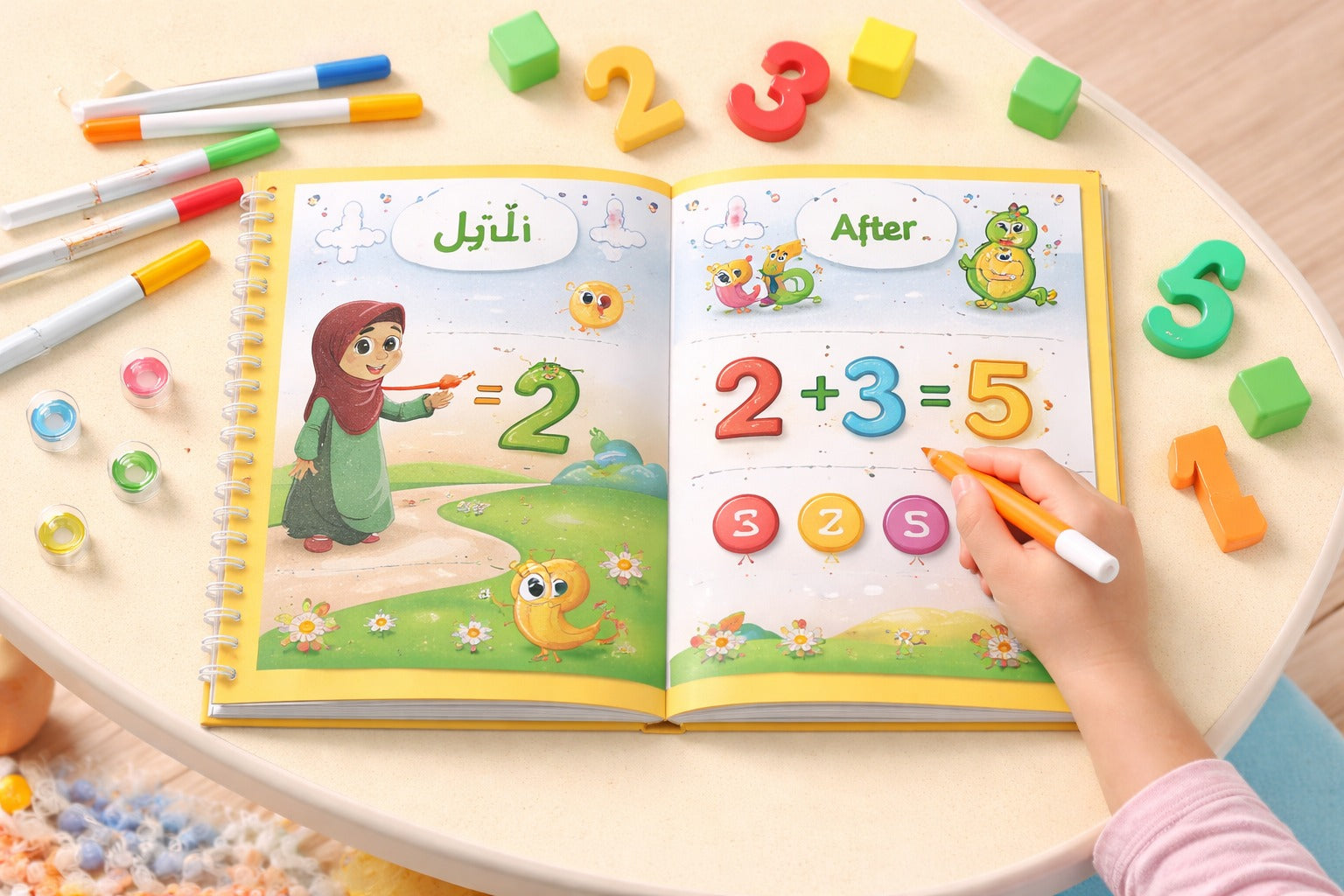 Magic Ink Arabic Copybooks for Kids Reusable Handwriting Workbooks for Preschools (4 Books with Pens)